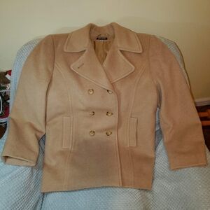 Vintage BILL BLASS Signature Tan Camel Hair Jacket Size 14 Made In Italy